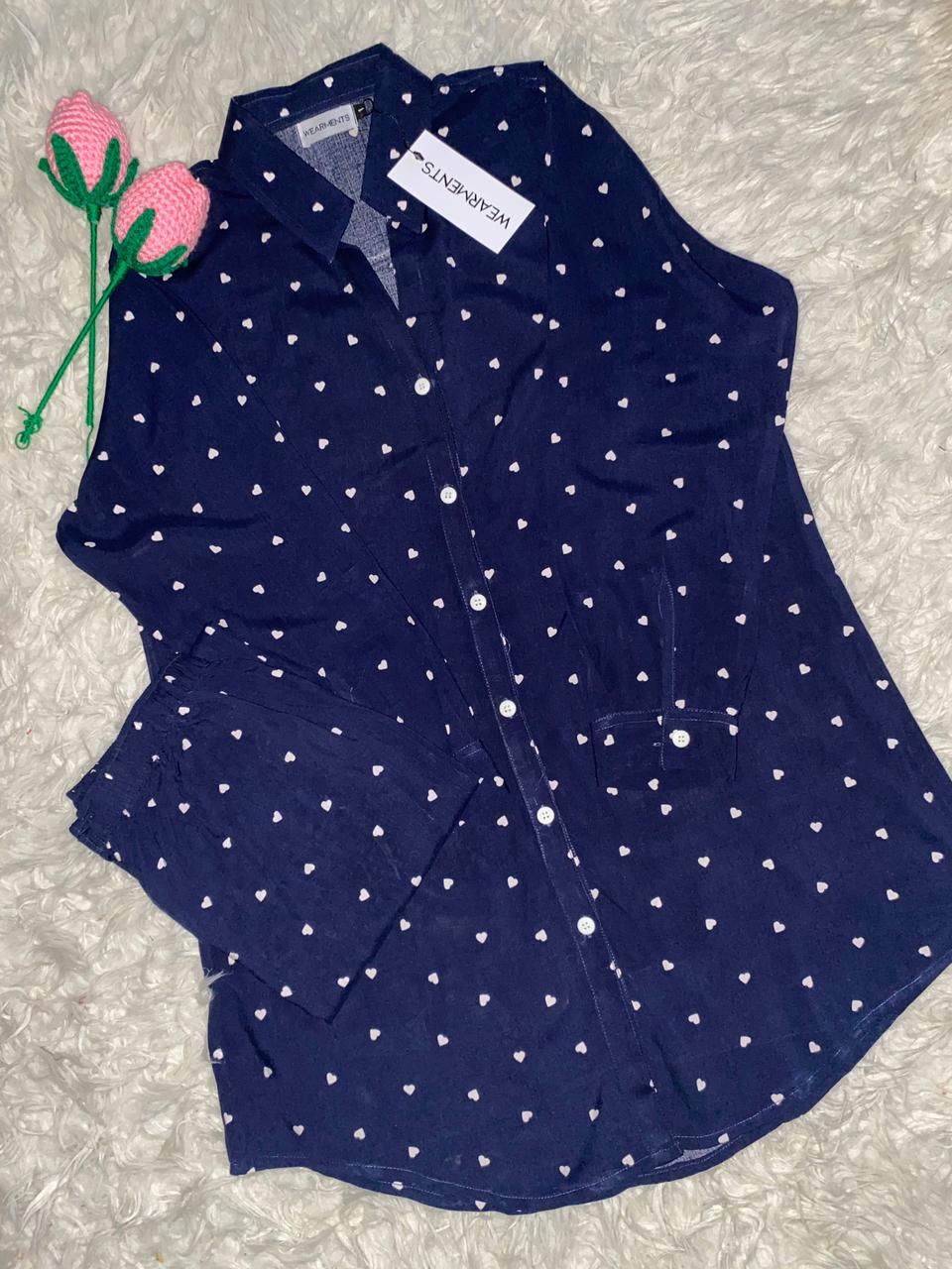 Navy Heart Charm Set