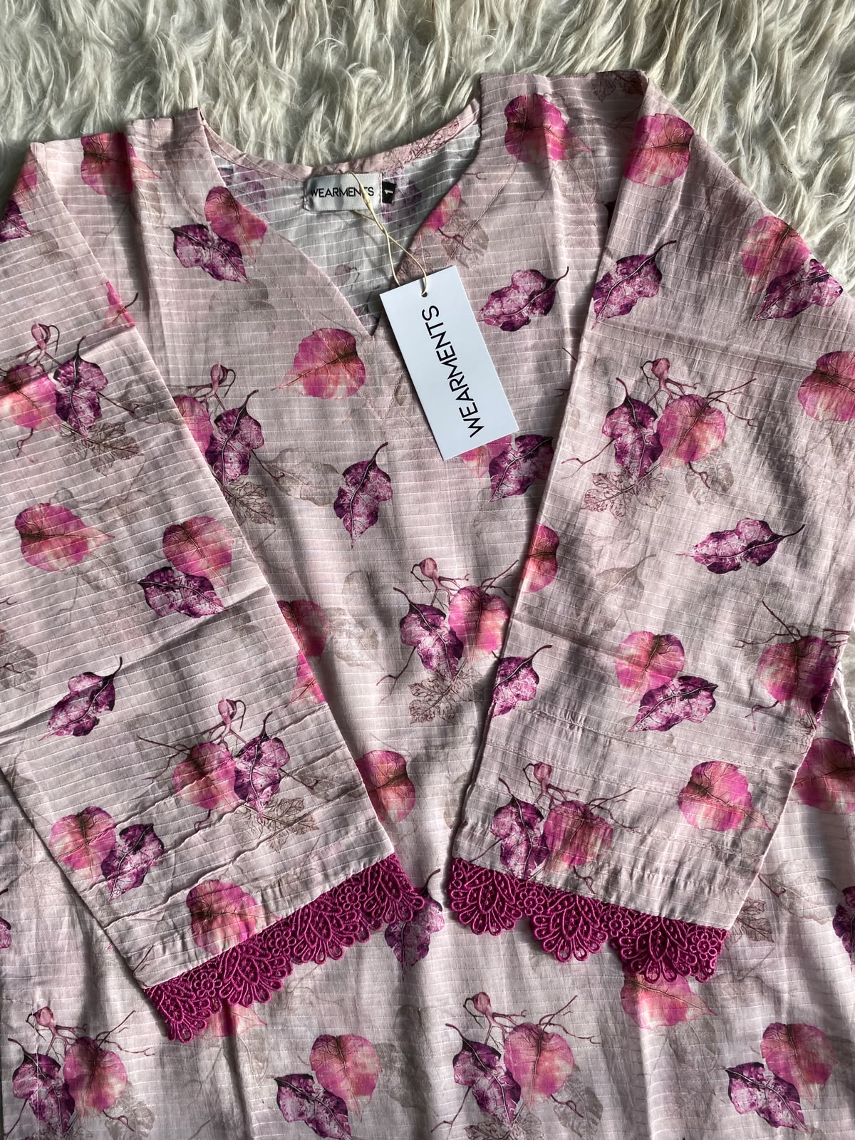 Pink Leaf – Premium Summer Lawn 3PC Suit