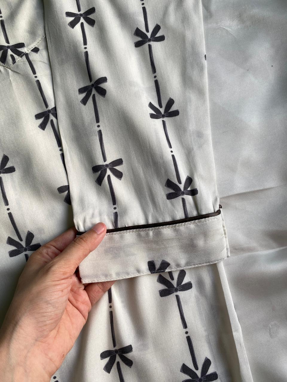 Ivory Ribbon Pjs Set