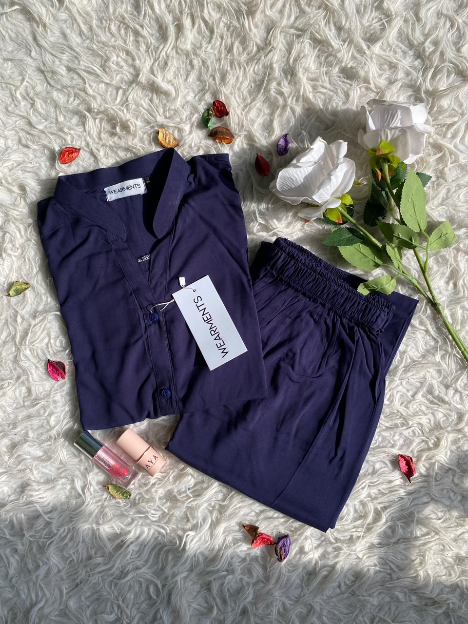 Midnight Navy – Premium Solid 2PC Co-Ord Set