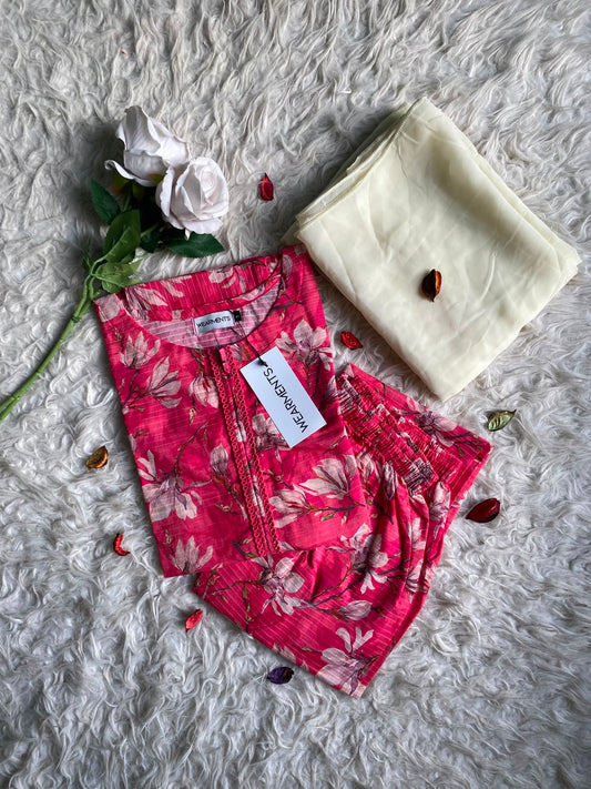 Blossom Fuchsia – Premium Summer Lawn 3PC Suit