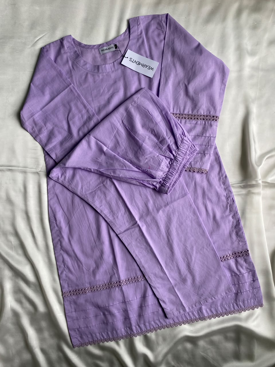 Lavender Solid Summer Lawn Co-Ord Set