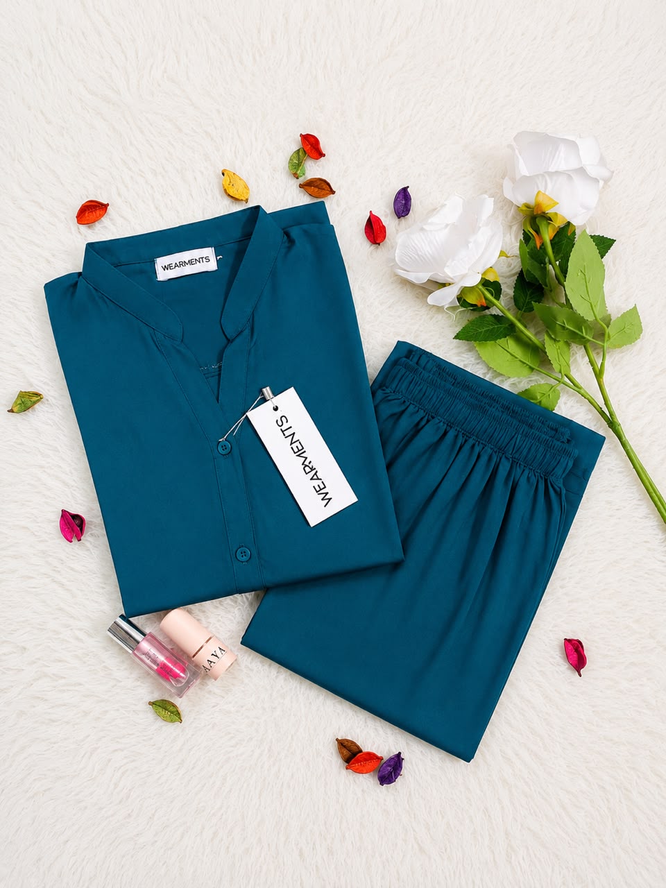 Teal Breeze – Premium Solid 2PC Co-Ord Set