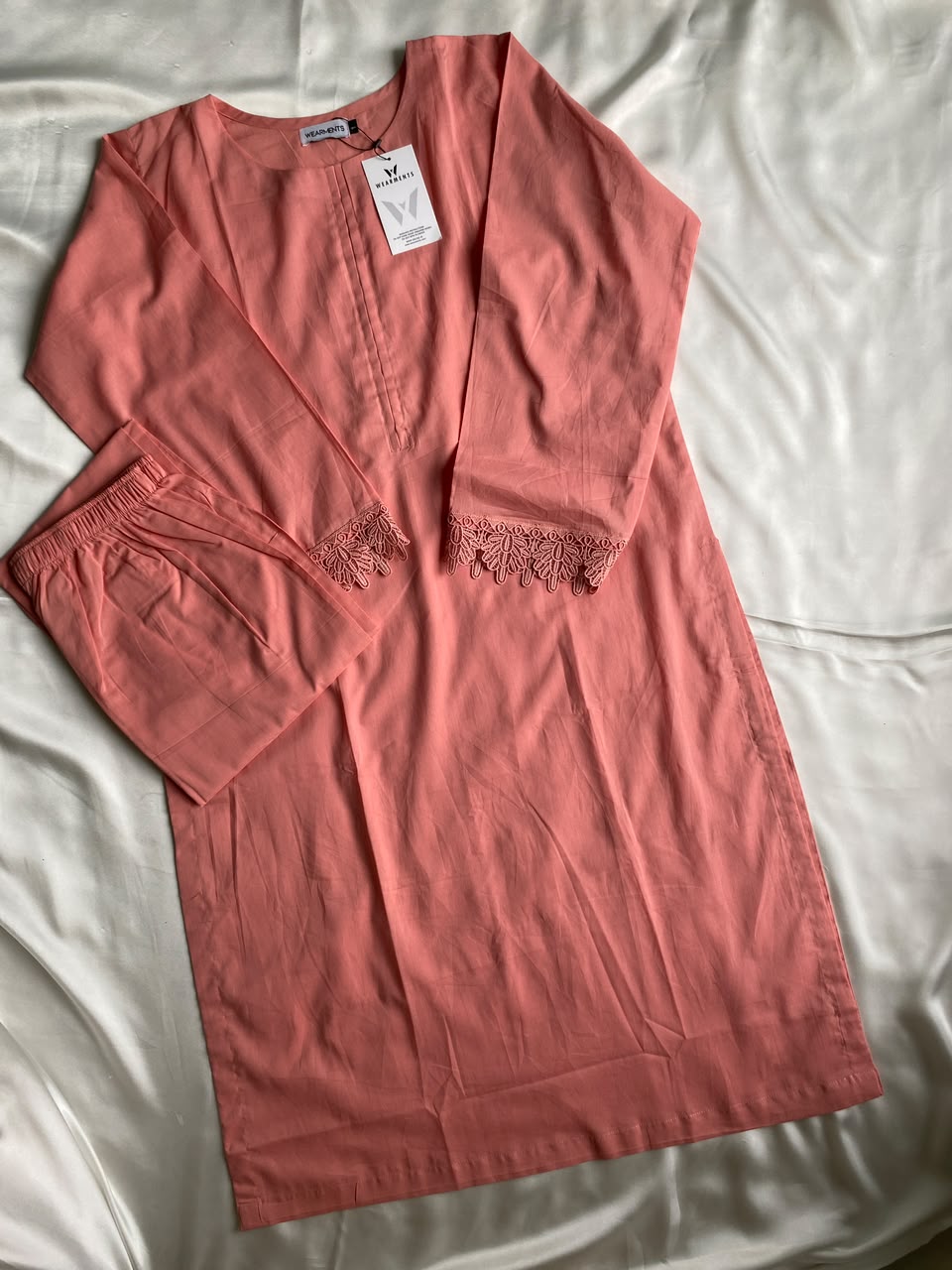 Peach Pink Solid Seamless 2 Piece Suit