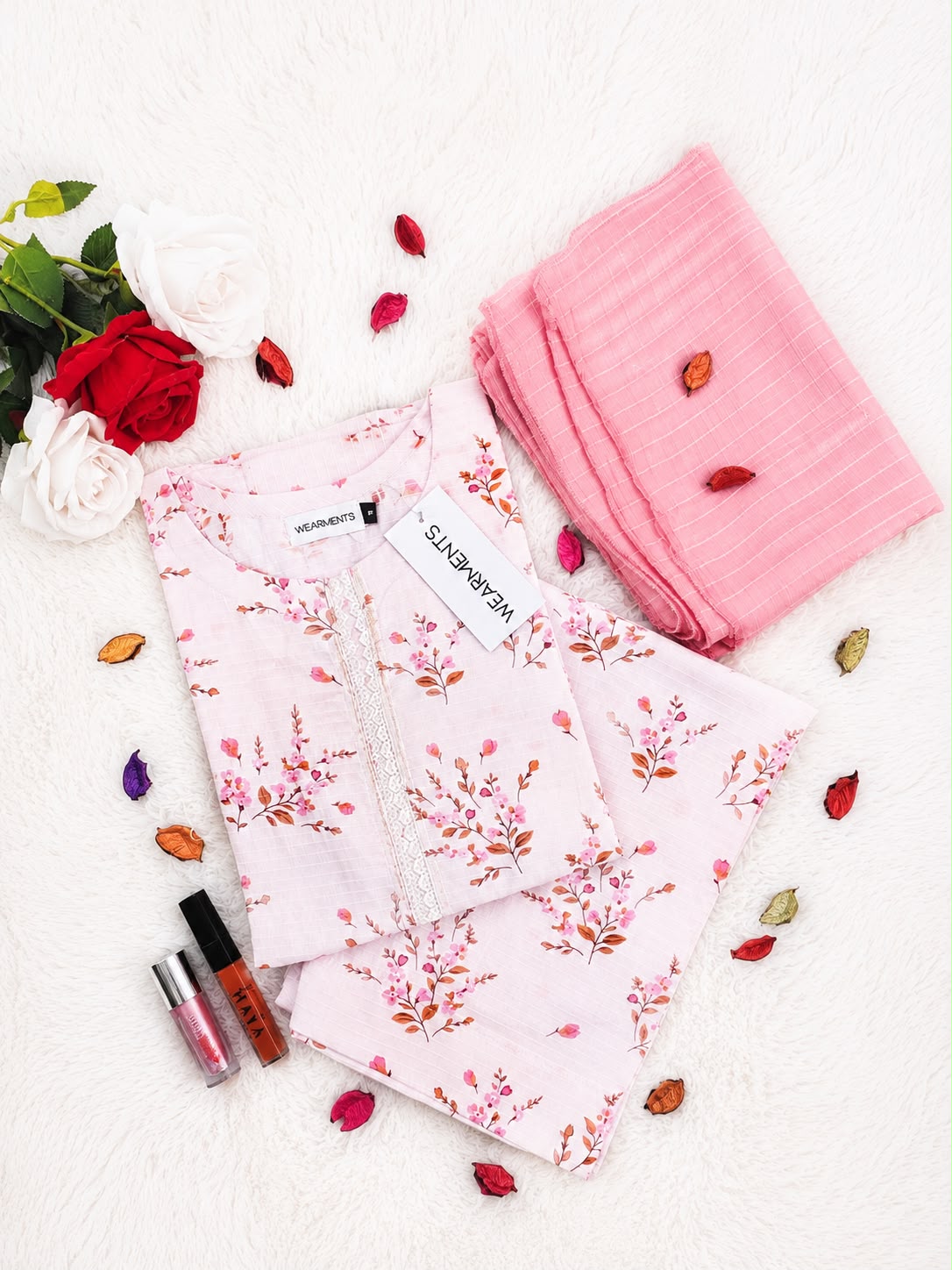 Pink Meadow – Premium Summer Lawn 3PC Suit