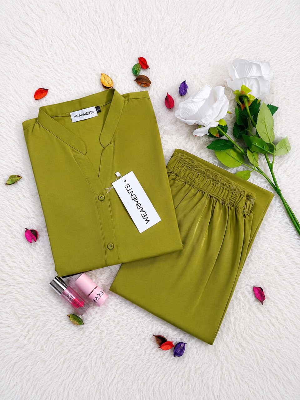 Olive Moss – Premium Solid 2PC Co-Ord Set