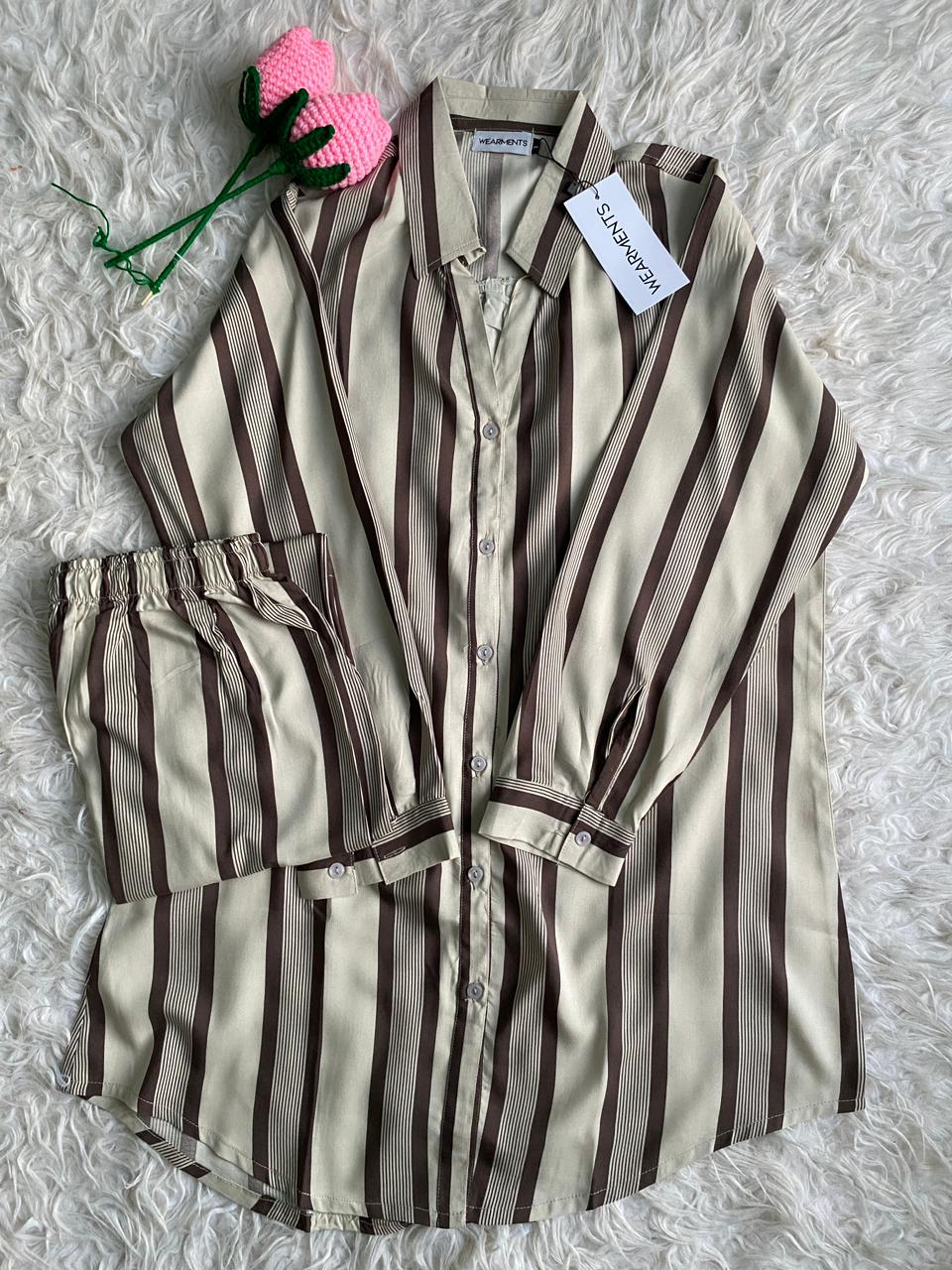 Mocha Sand Stripe Set