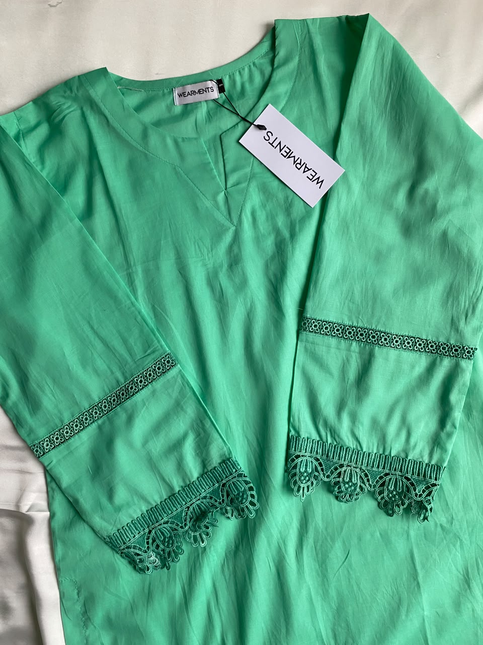 Mint Green Solid Summer Lawn Co-Ord Set