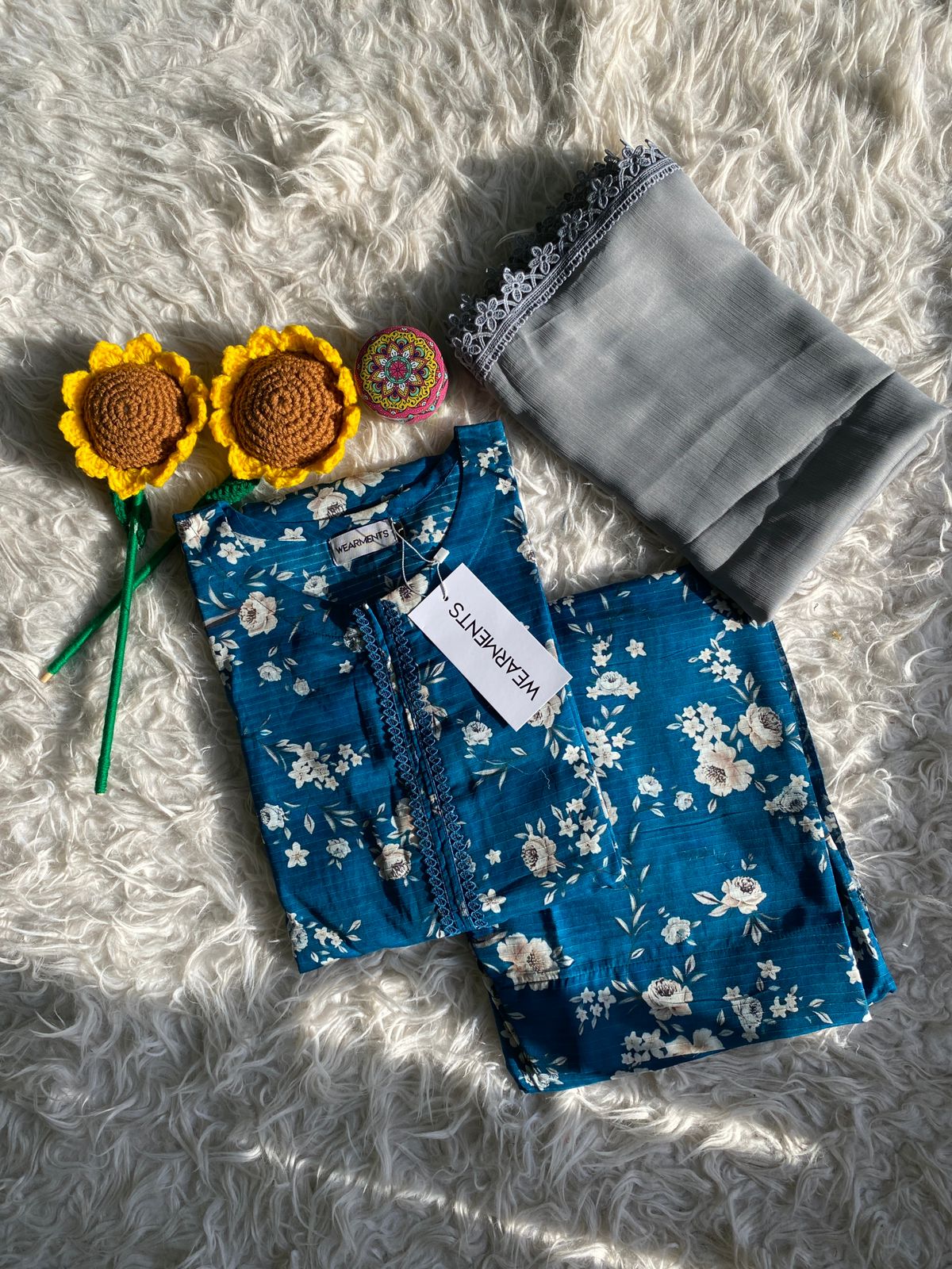 Royal Blue Flora 3PCS SET