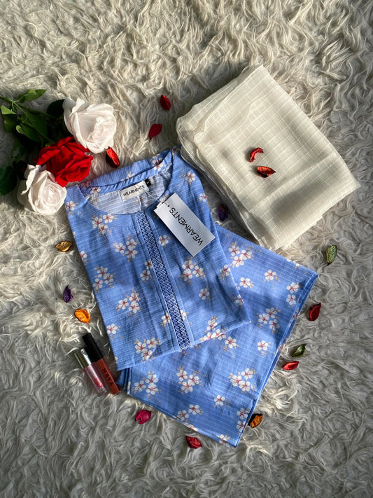 Sky Blossom – Premium Summer Lawn 3PC Suit