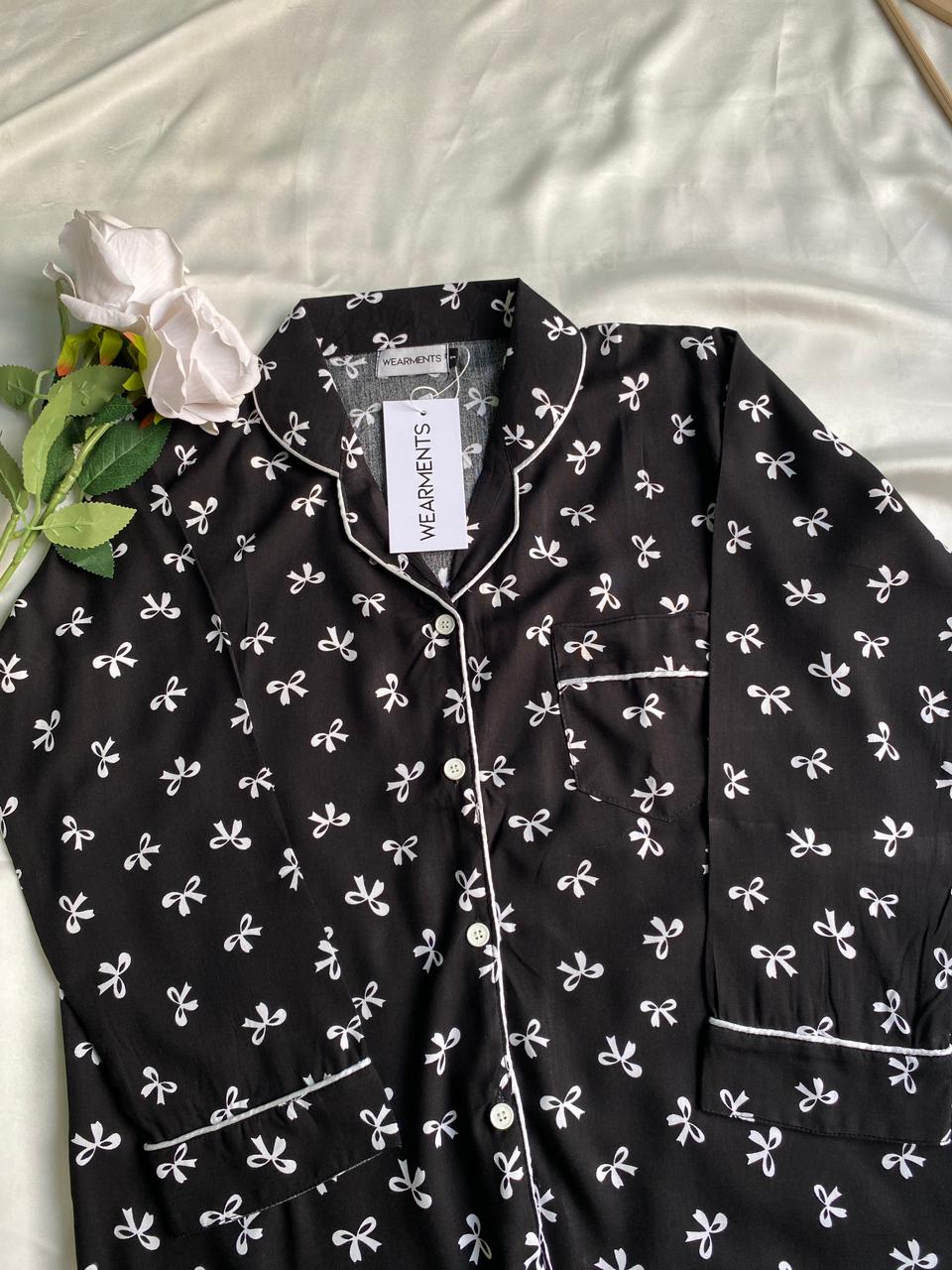 Midnight Bow Pjs Set