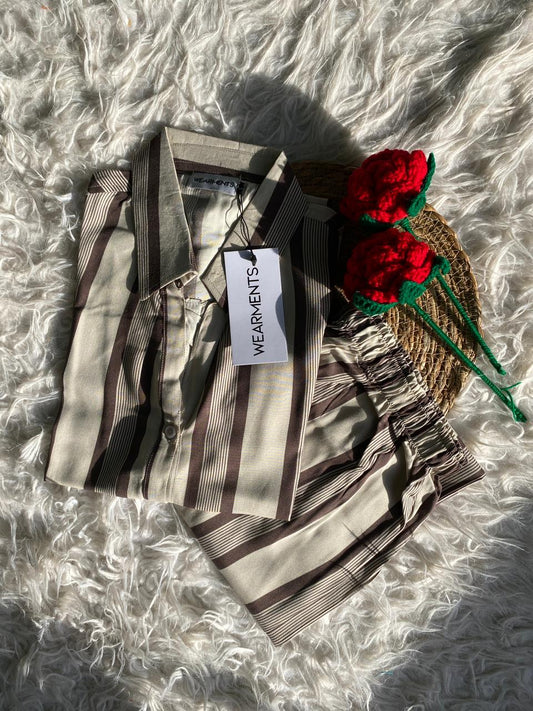 Mocha Sand Stripe Set