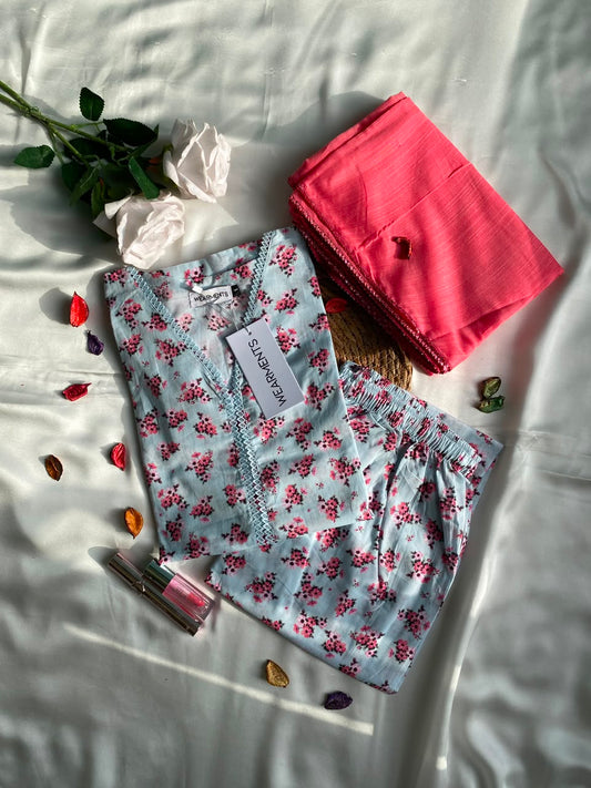Sky Blossom – Premium Summer Lawn 3PC Suit
