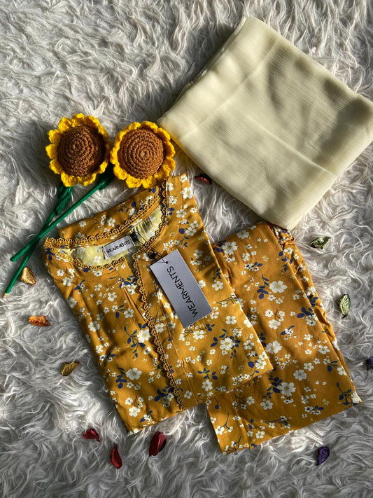 Mustard Daisy Charm 3PC Set