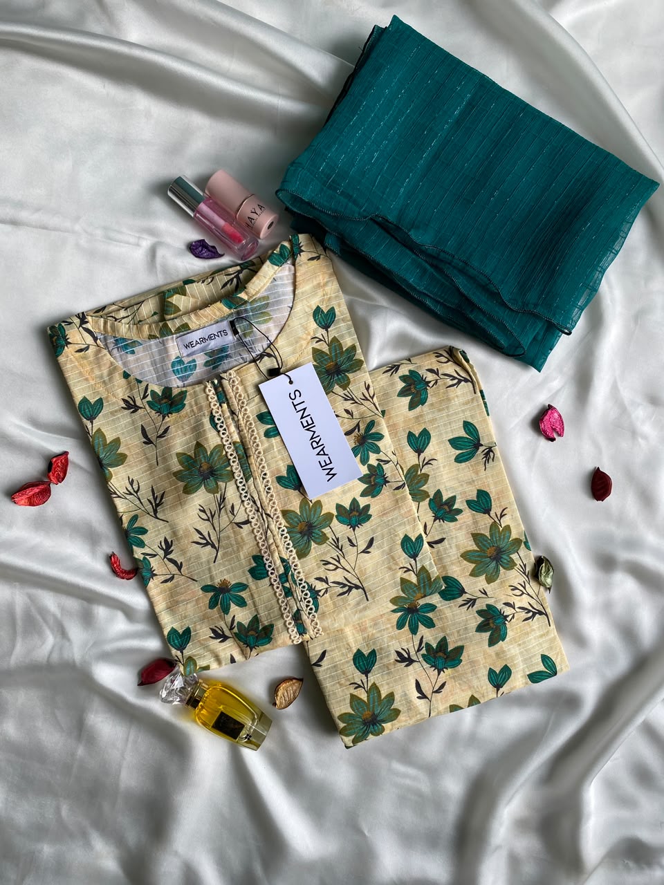 Teal Blossom – Premium Summer Lawn 3PC Suit