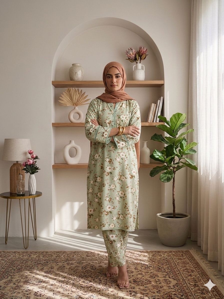 🍂 Mint Vintage Floral Set