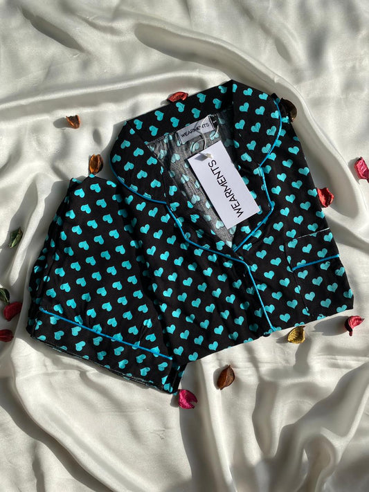 Blue Heart Pjs Set