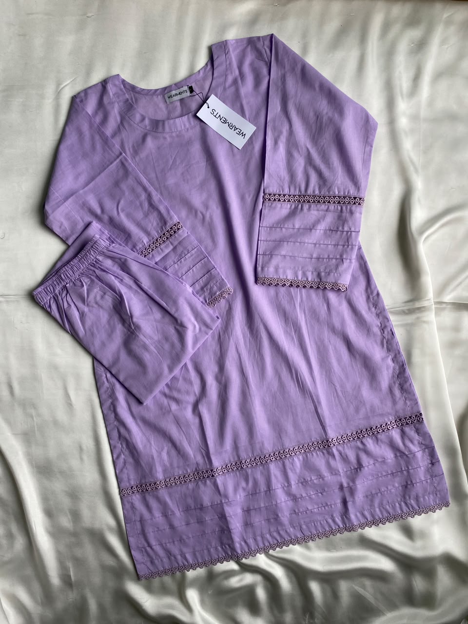 Lavender Solid Summer Lawn Co-Ord Set