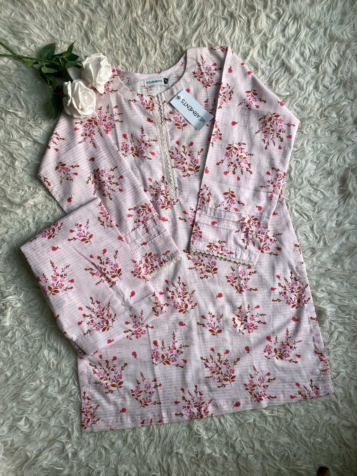 Pink Meadow – Premium Summer Lawn 3PC Suit