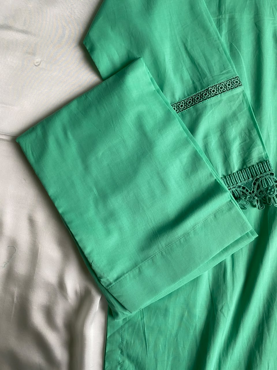 Mint Green Solid Summer Lawn Co-Ord Set