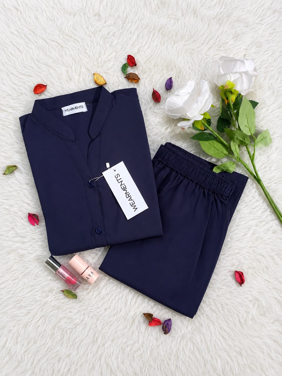 Midnight Navy – Premium Solid 2PC Co-Ord Set