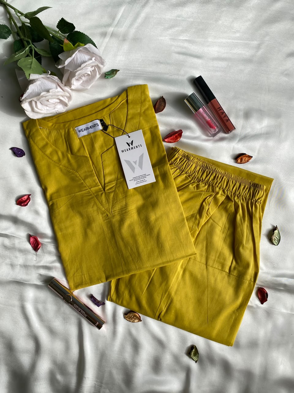 Mustard Yellow Solid Seamless 2 Piece Suit