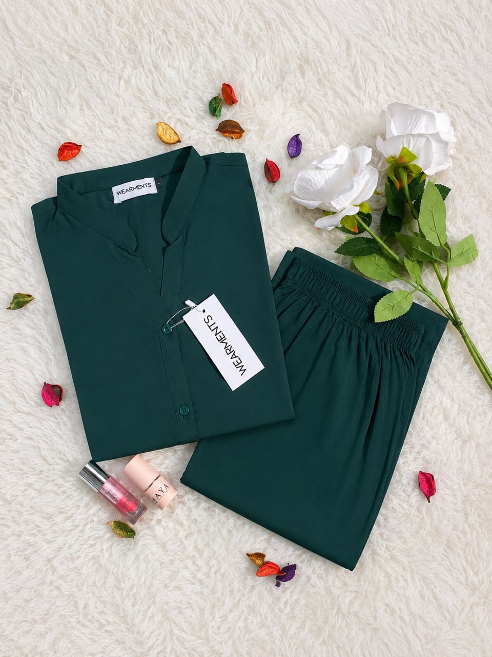 Emerald Green – Premium Solid 2PC Co-Ord Set