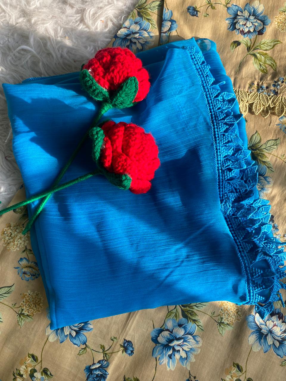 Beige Blue Blossom 3PC Set