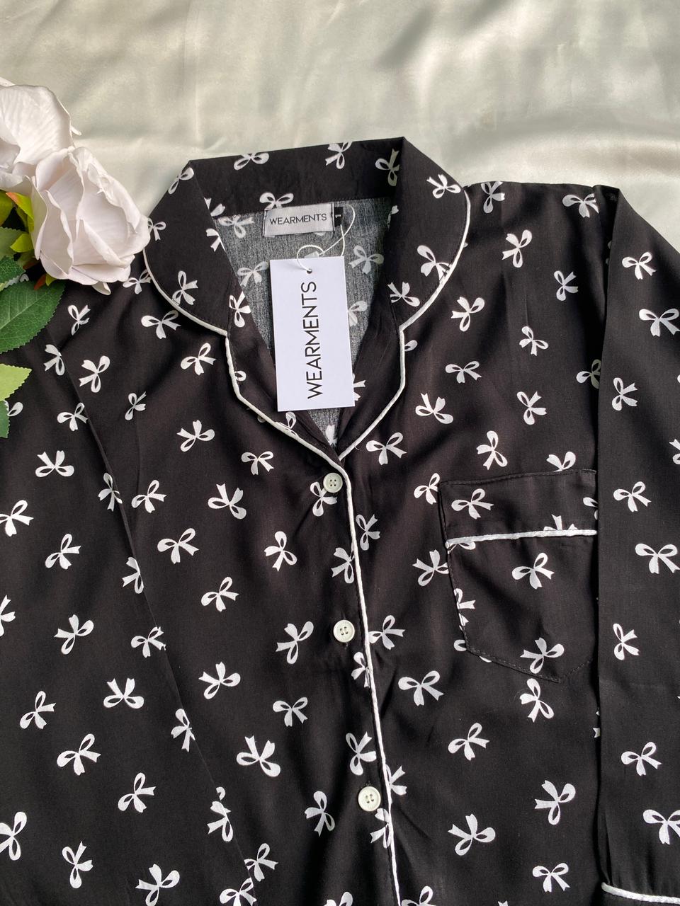 Midnight Bow Pjs Set