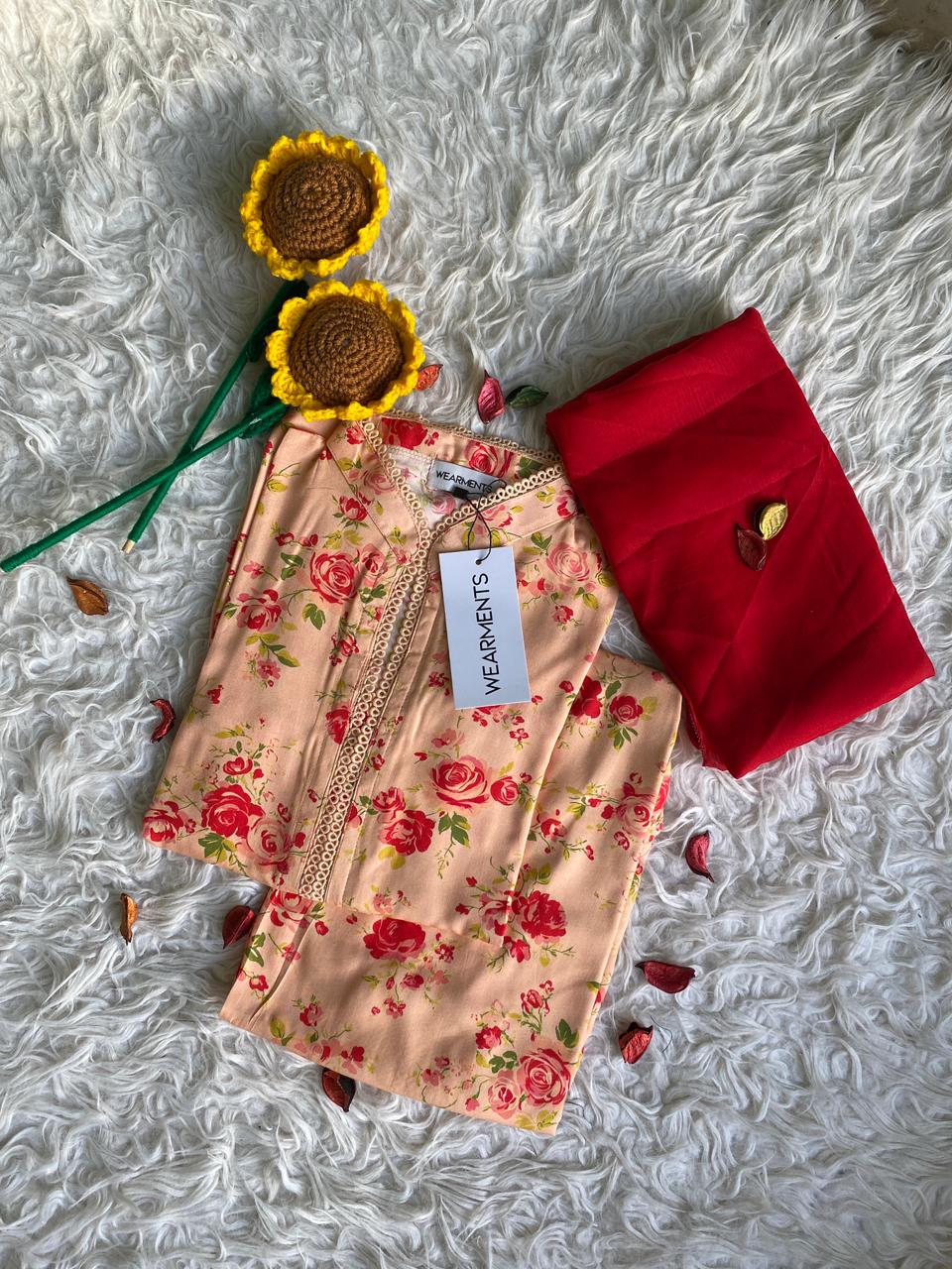 Peach Rose Garden 3PC Set