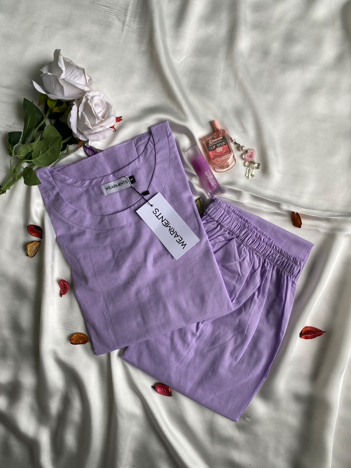 Lavender Solid Summer Lawn Co-Ord Set
