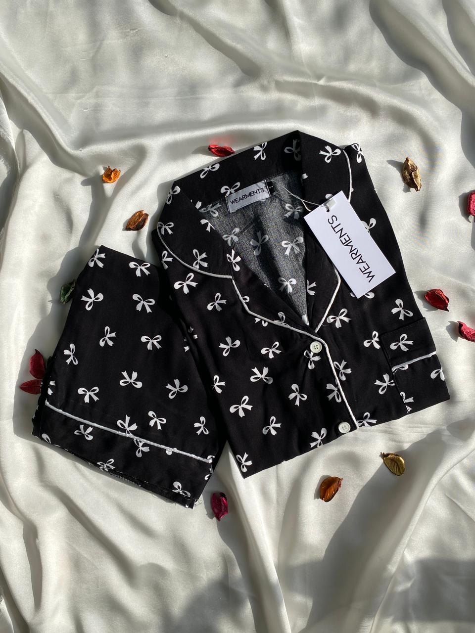 Midnight Bow Pjs Set