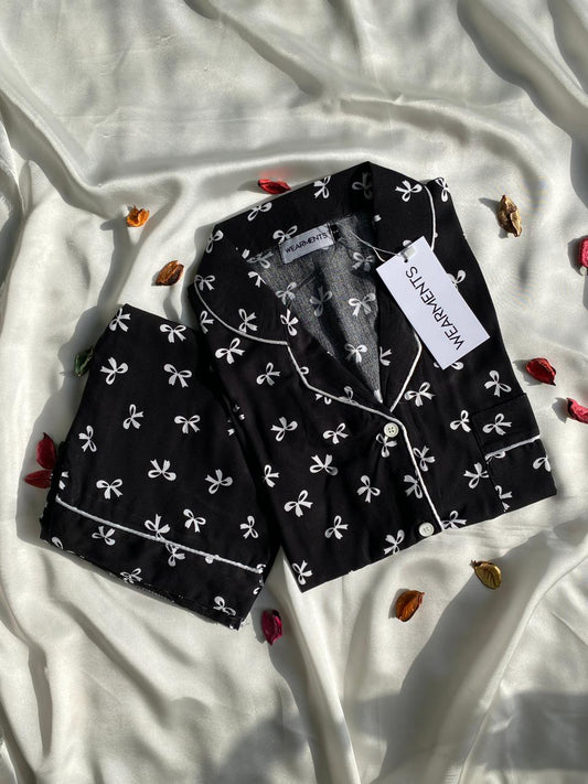Midnight Bow Pjs Set