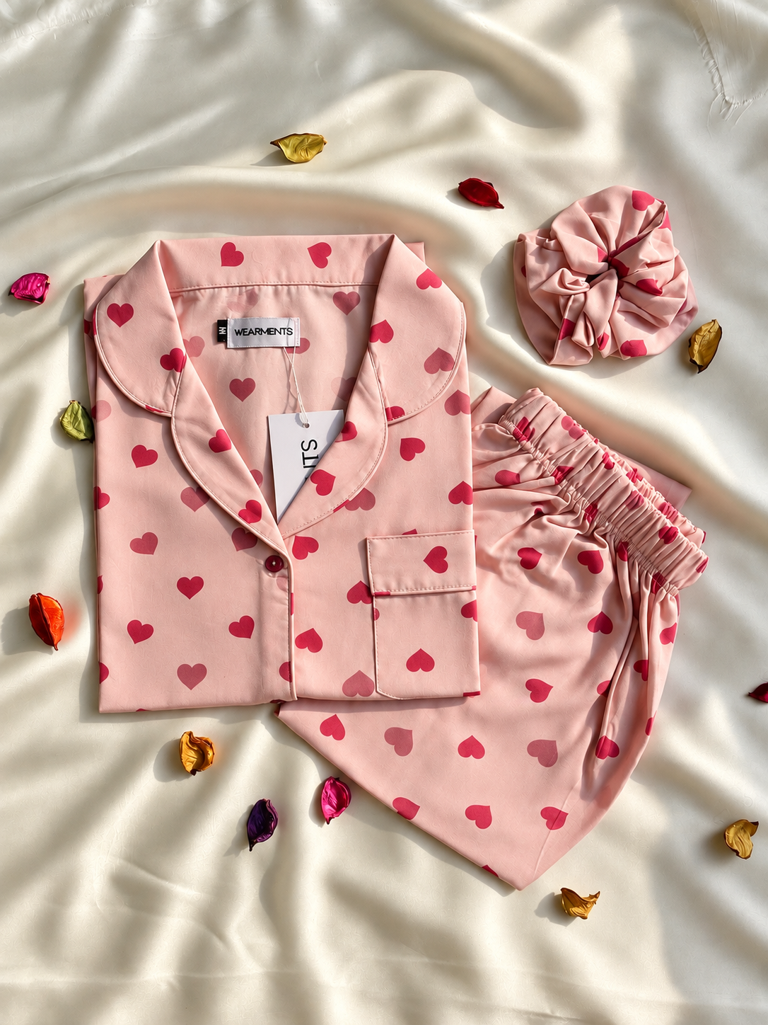 Pink Hearts Night Suit