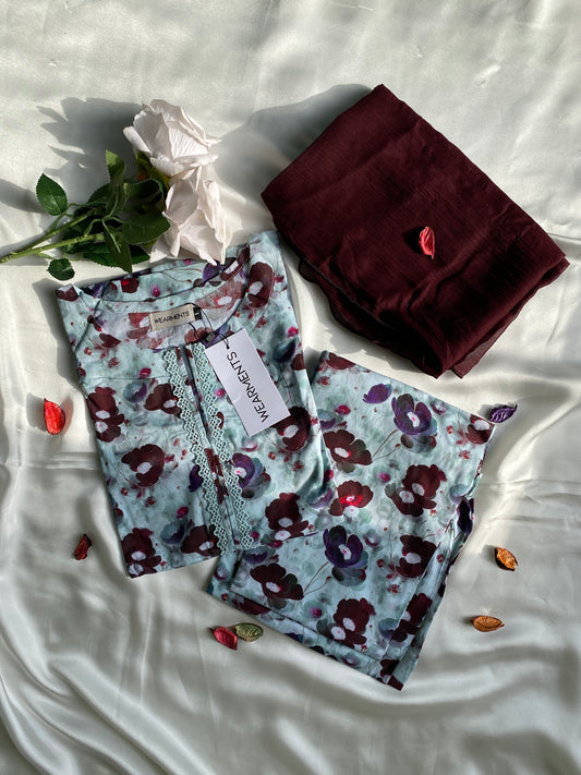 Aqua Bloom – Premium Summer Lawn 3PC Suit