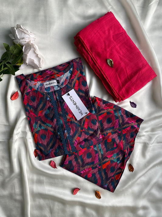 Ruby Mosaic – Premium Summer Lawn 3PC Suite