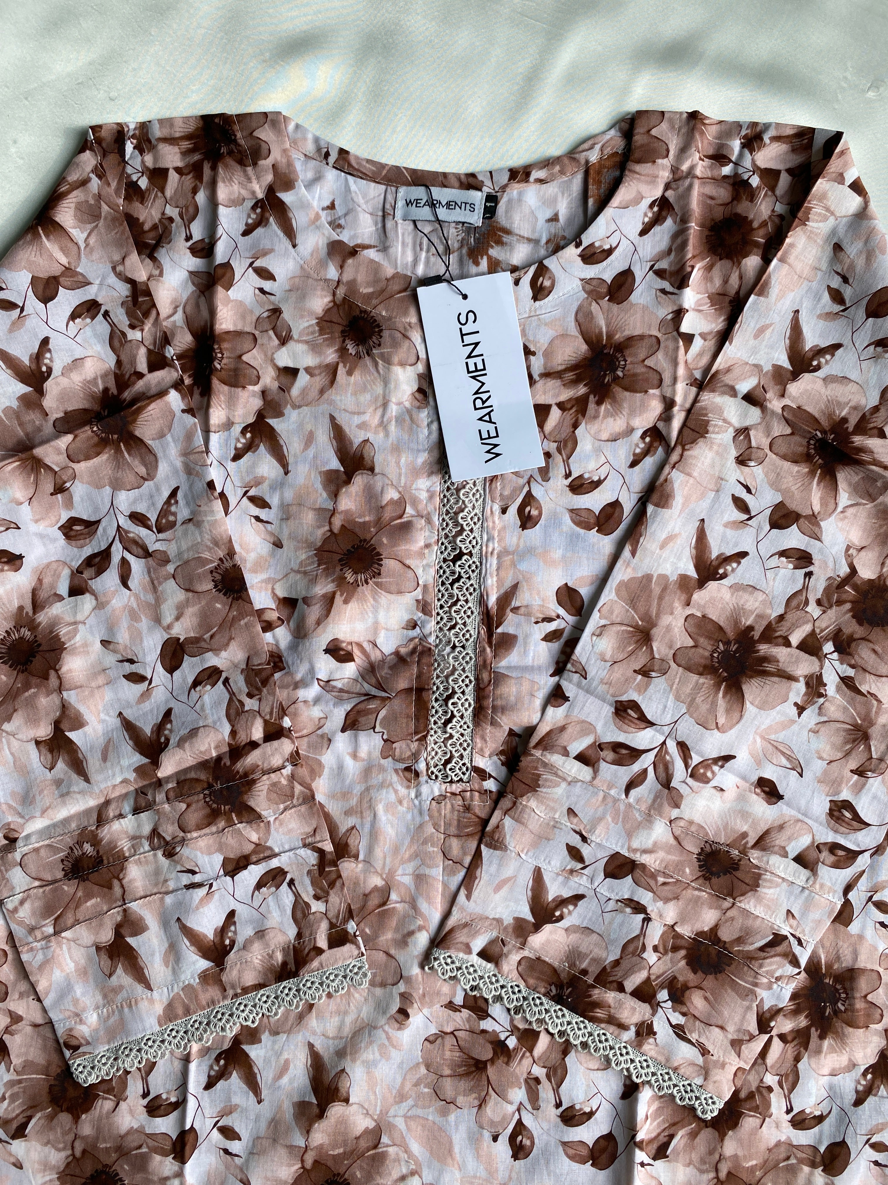 Mocha Bloom 3PC Summer Lawn Suit