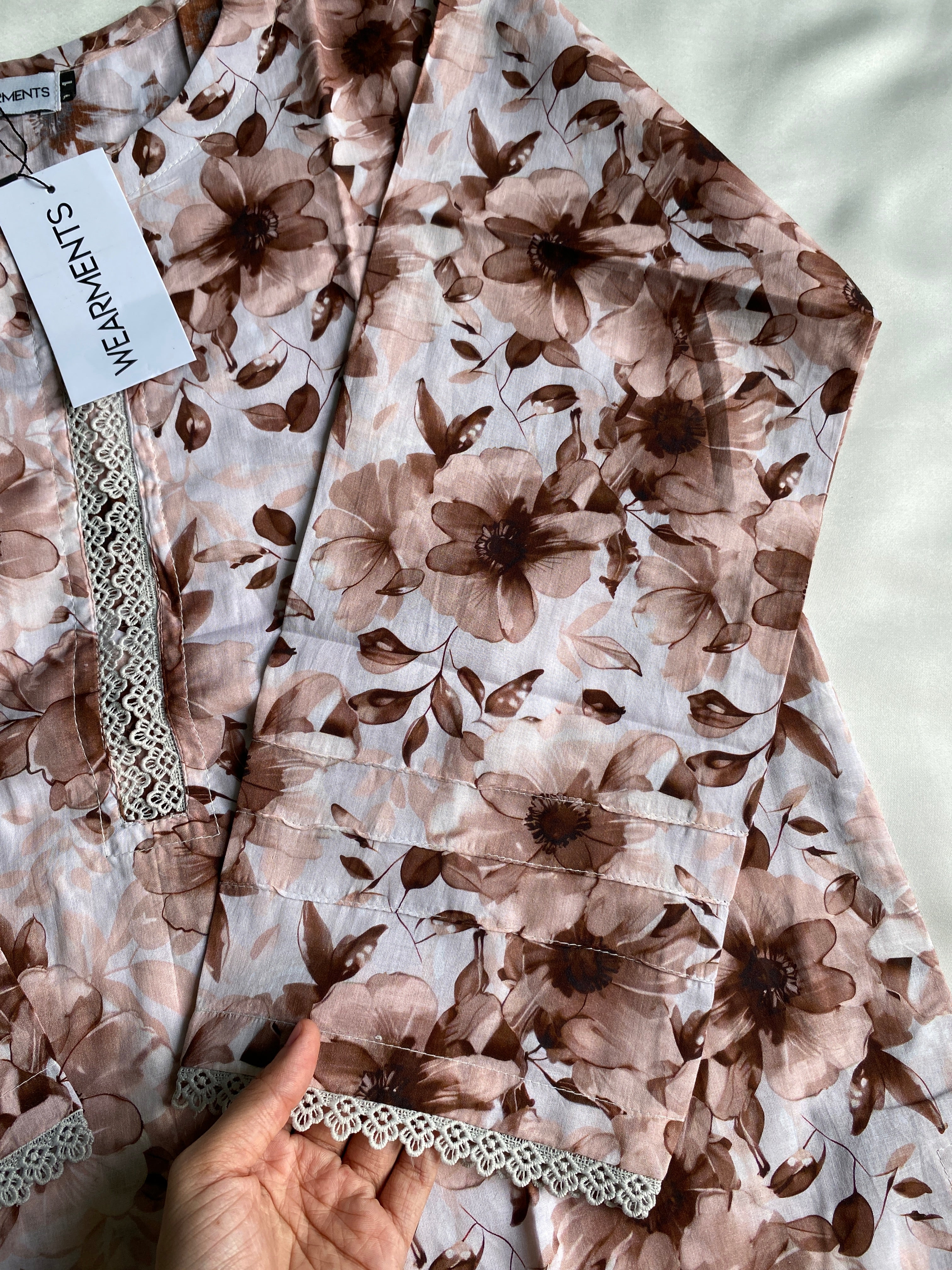 Mocha Bloom 3PC Summer Lawn Suit