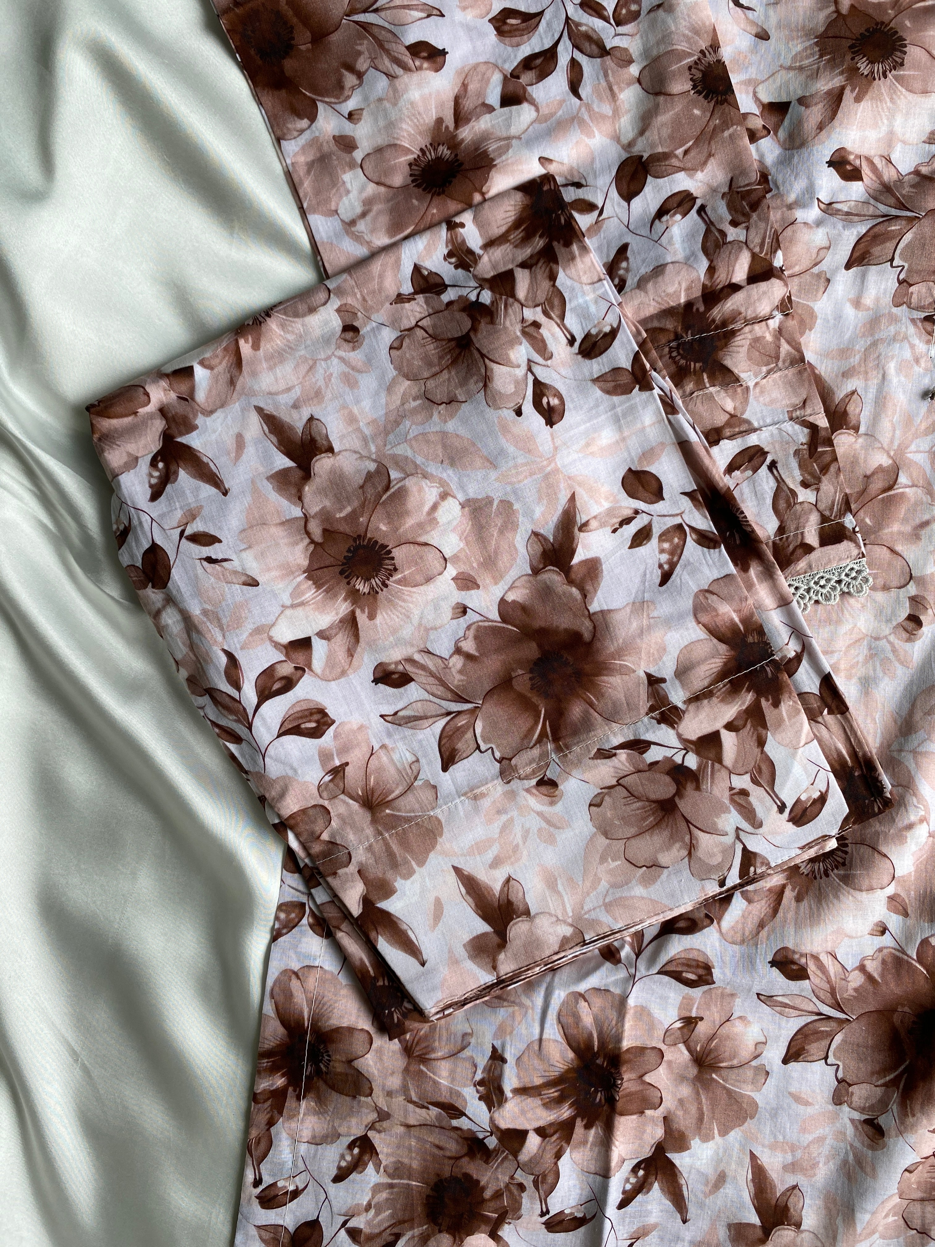 Mocha Bloom 3PC Summer Lawn Suit