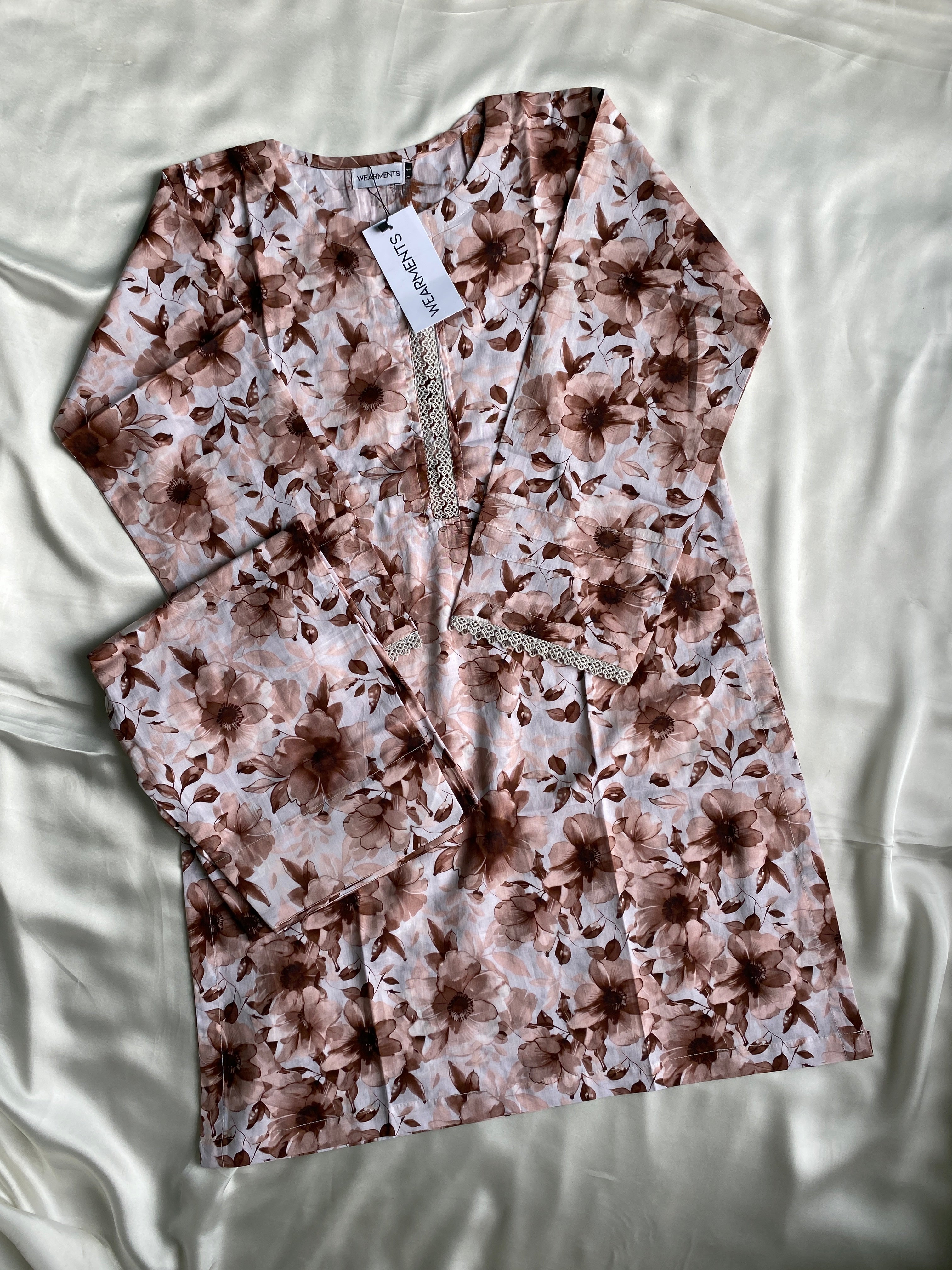 Mocha Bloom 3PC Summer Lawn Suit