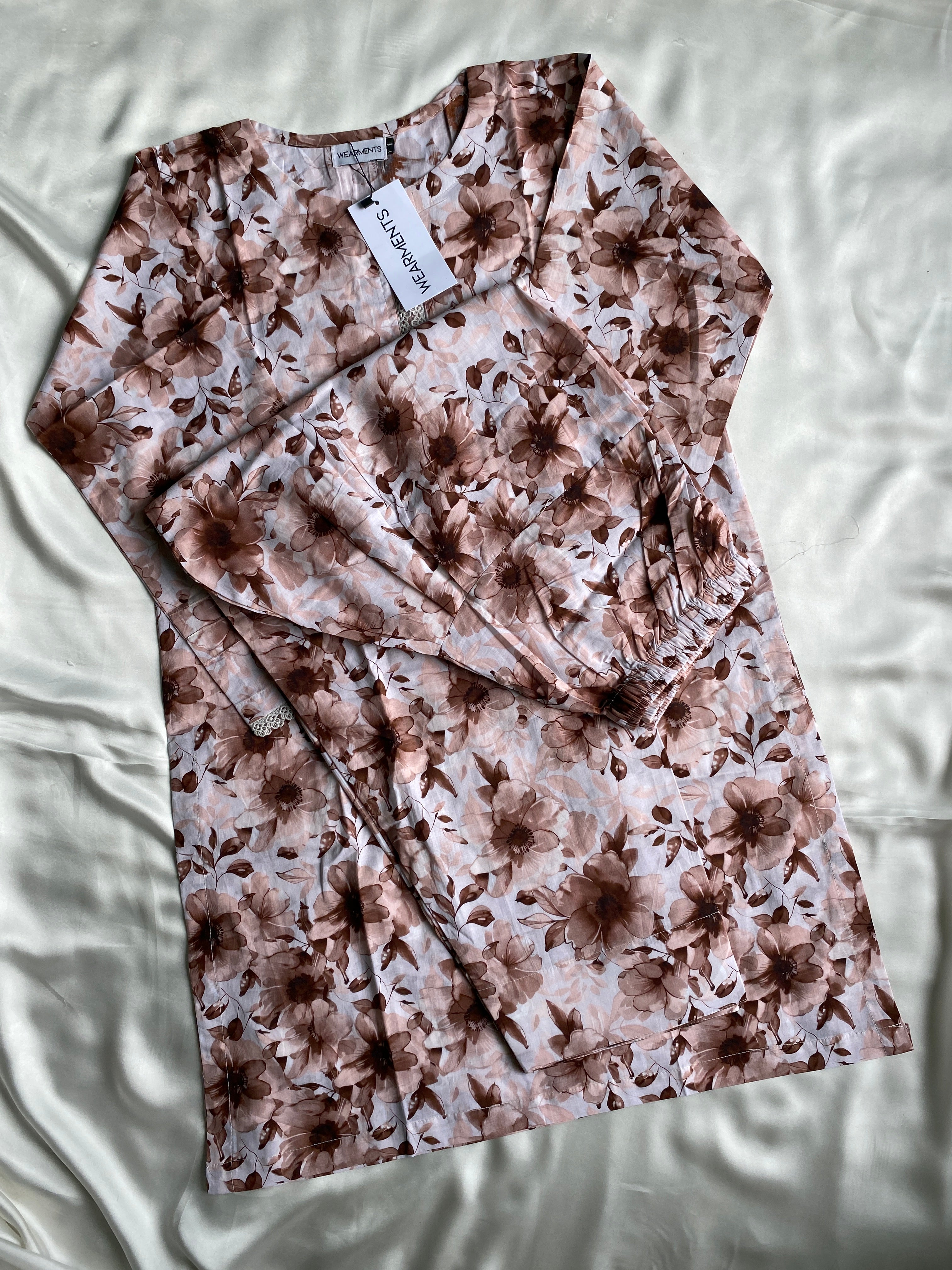 Mocha Bloom 3PC Summer Lawn Suit