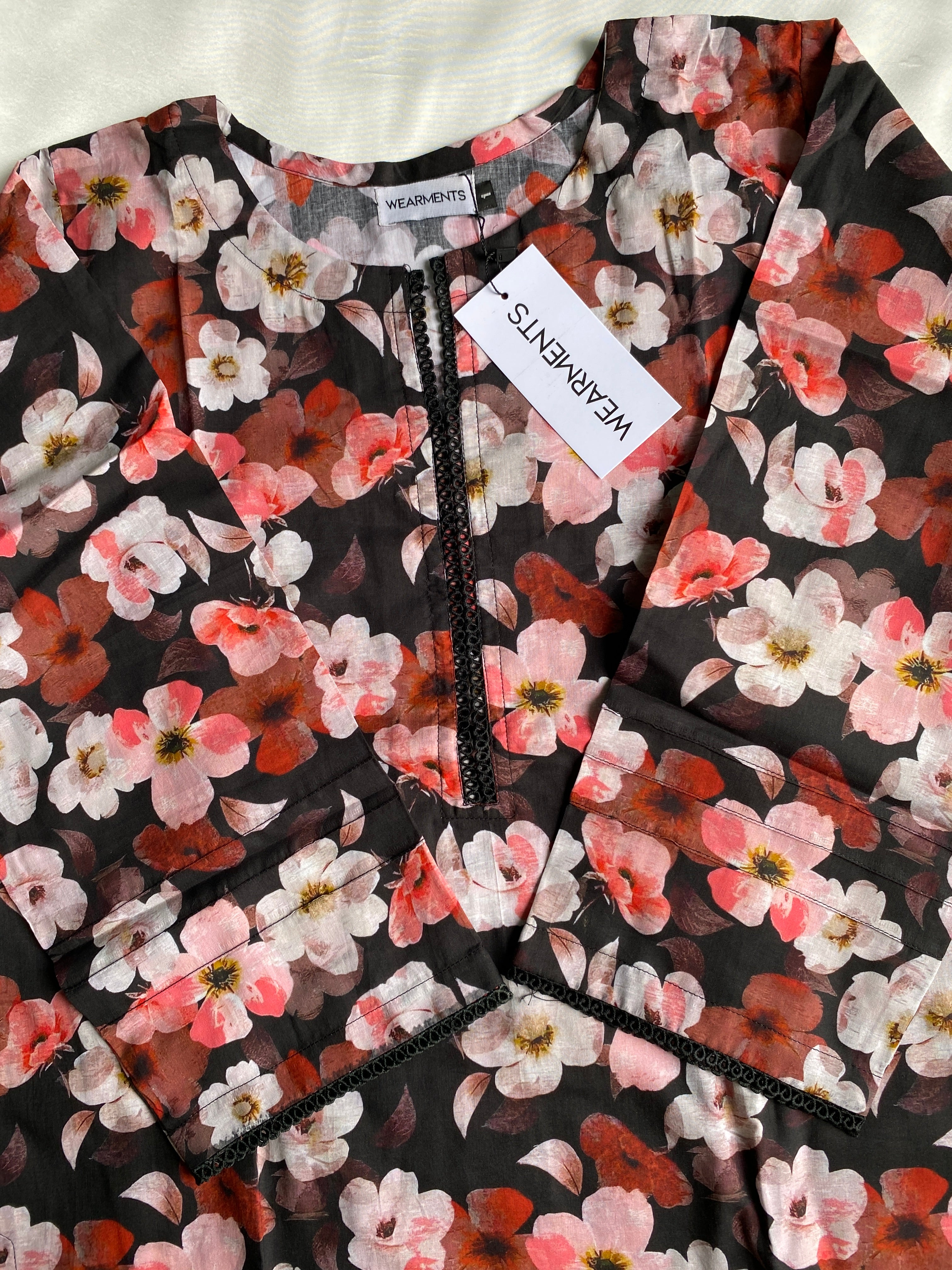 Midnight Bloom 3PC Summer Lawn Suit