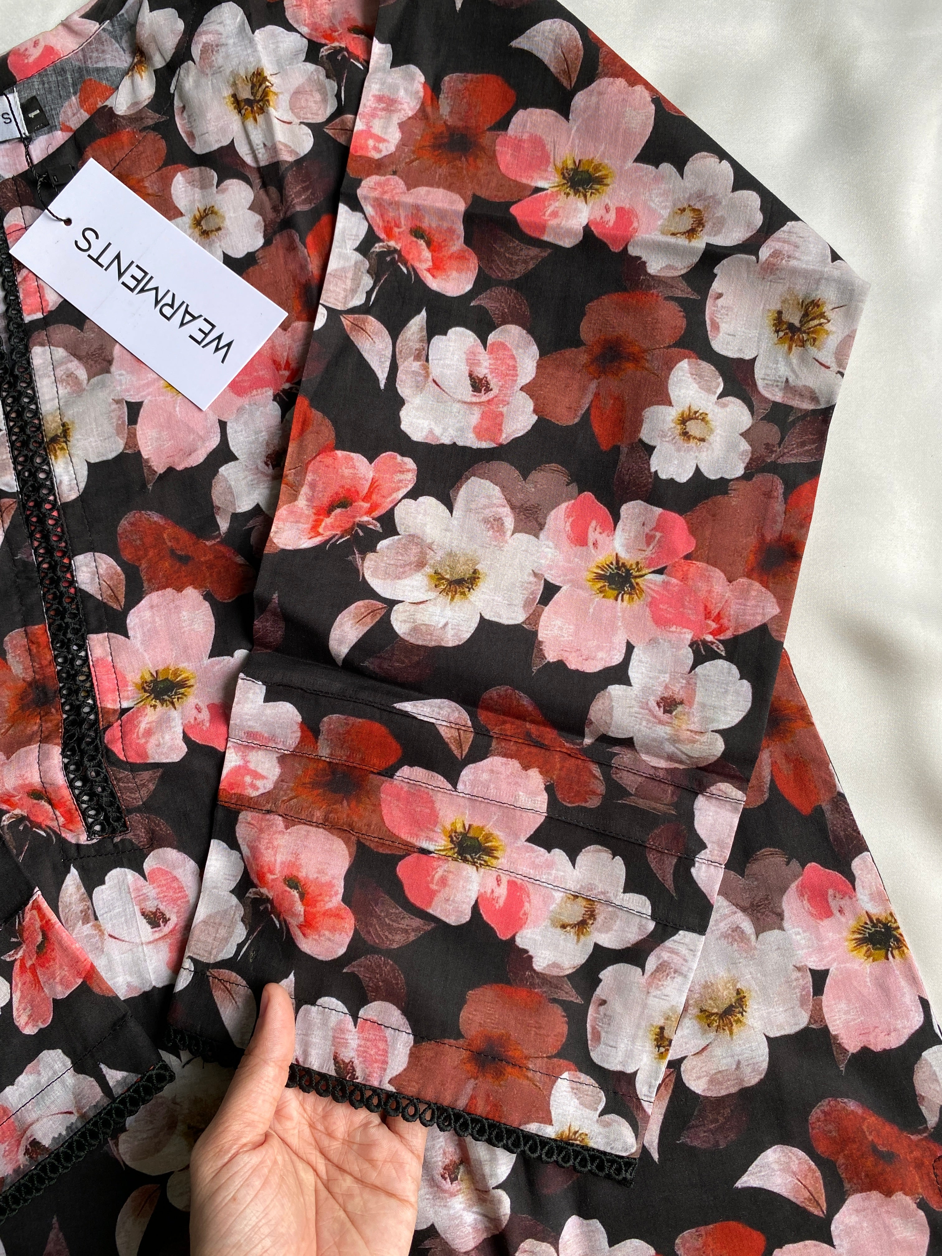 Midnight Bloom 3PC Summer Lawn Suit