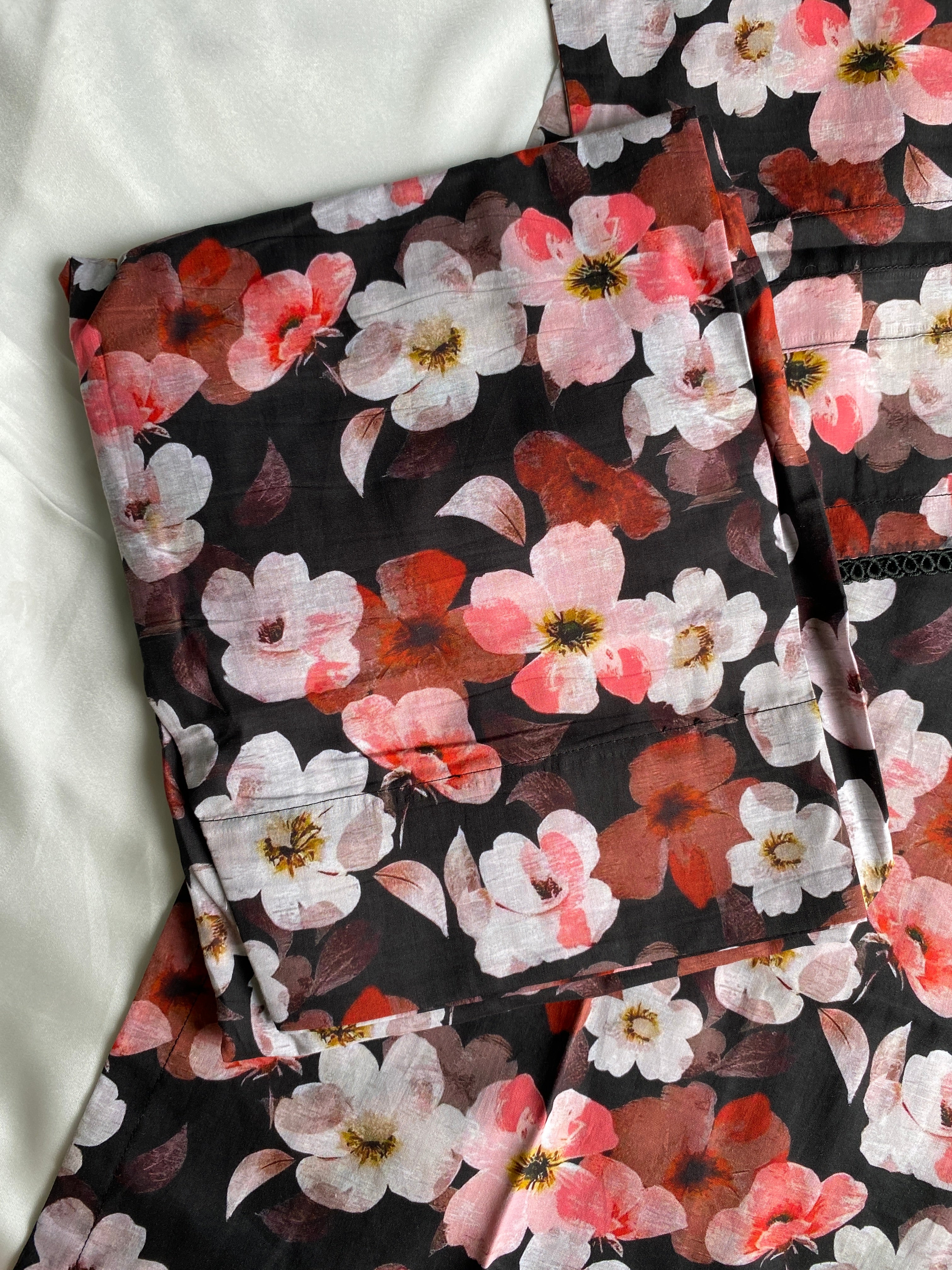 Midnight Bloom 3PC Summer Lawn Suit