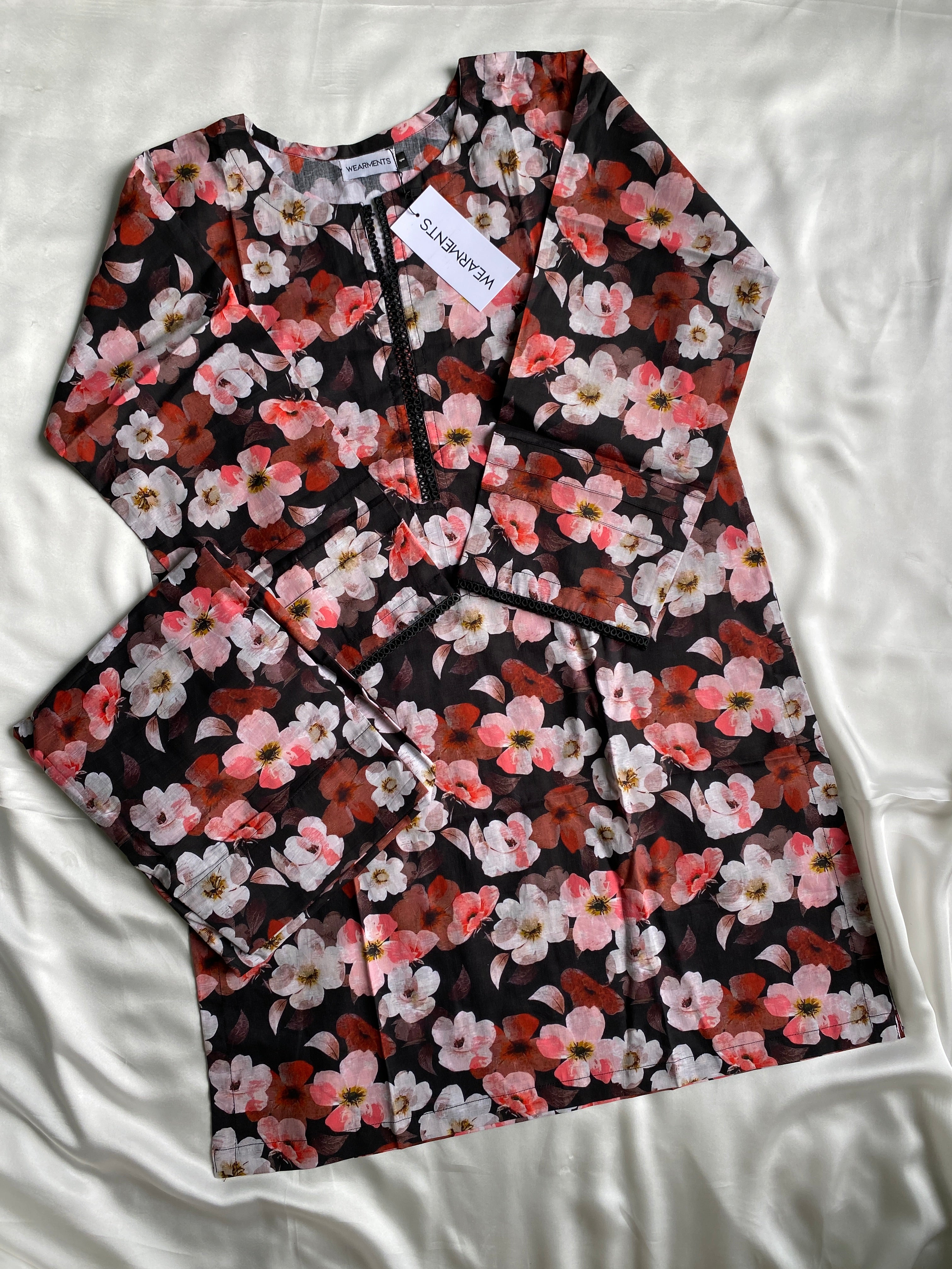 Midnight Bloom 3PC Summer Lawn Suit
