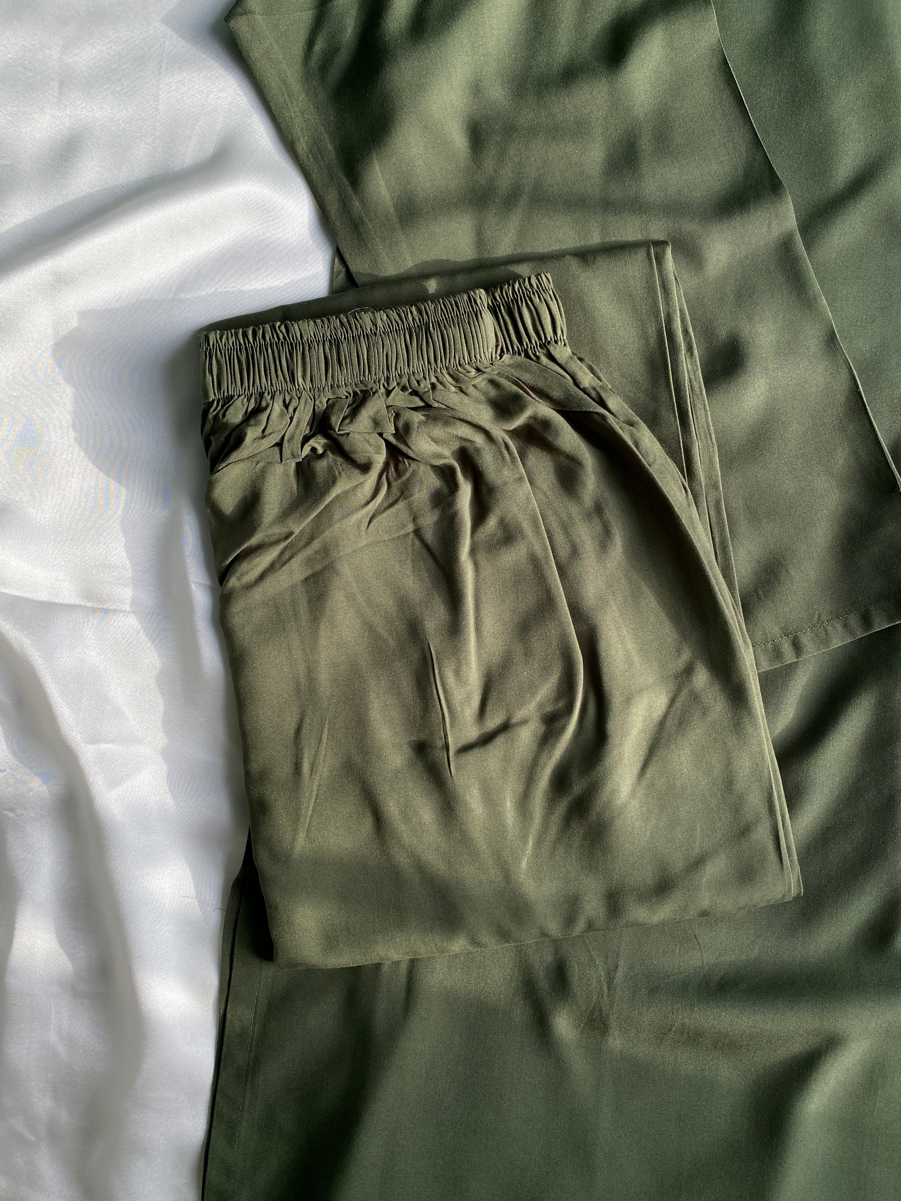 Olive Green Premium Summer Linen Co-Ord Set