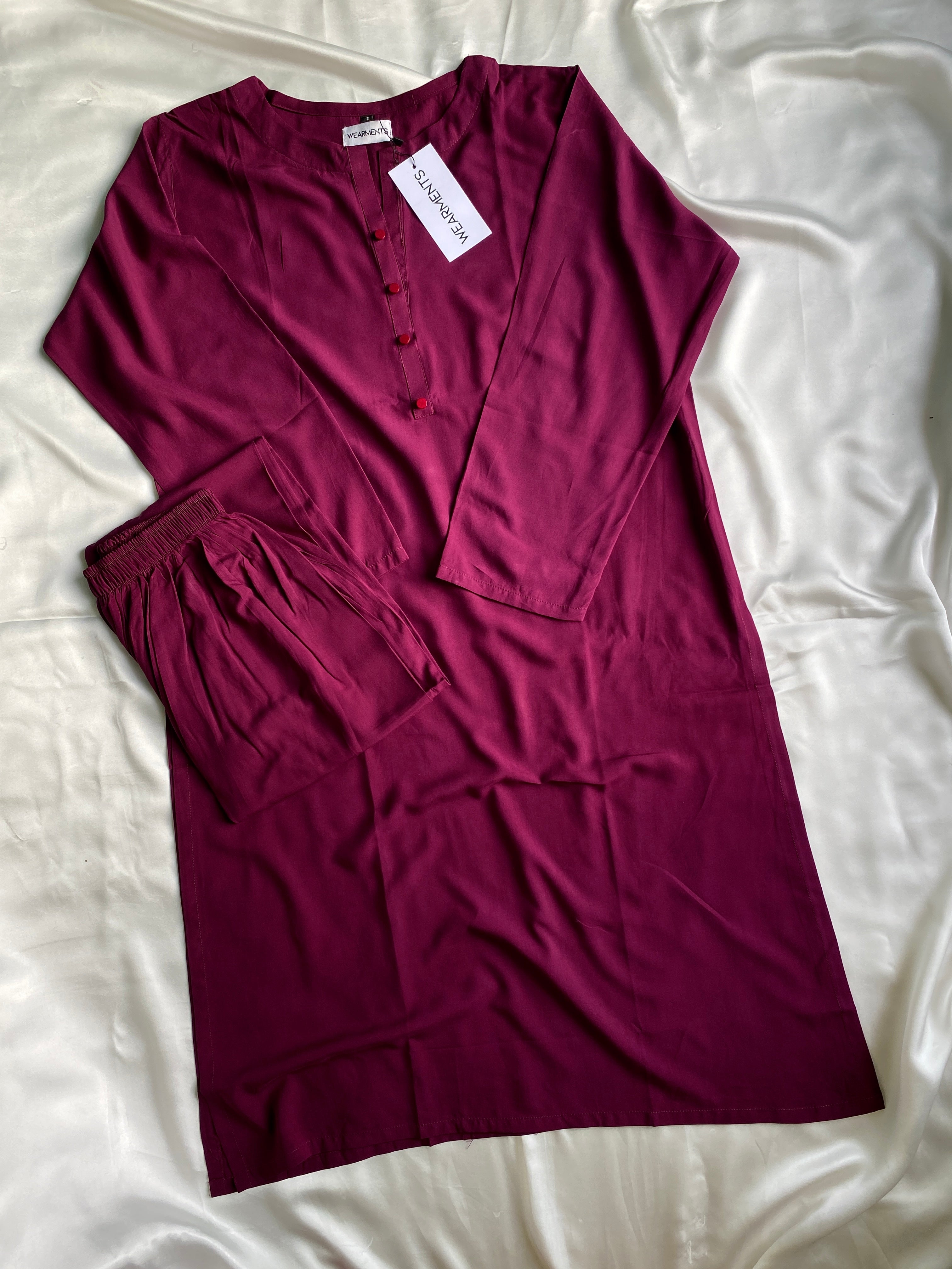 Maroon Premium Summer Linen Co-Ord Set