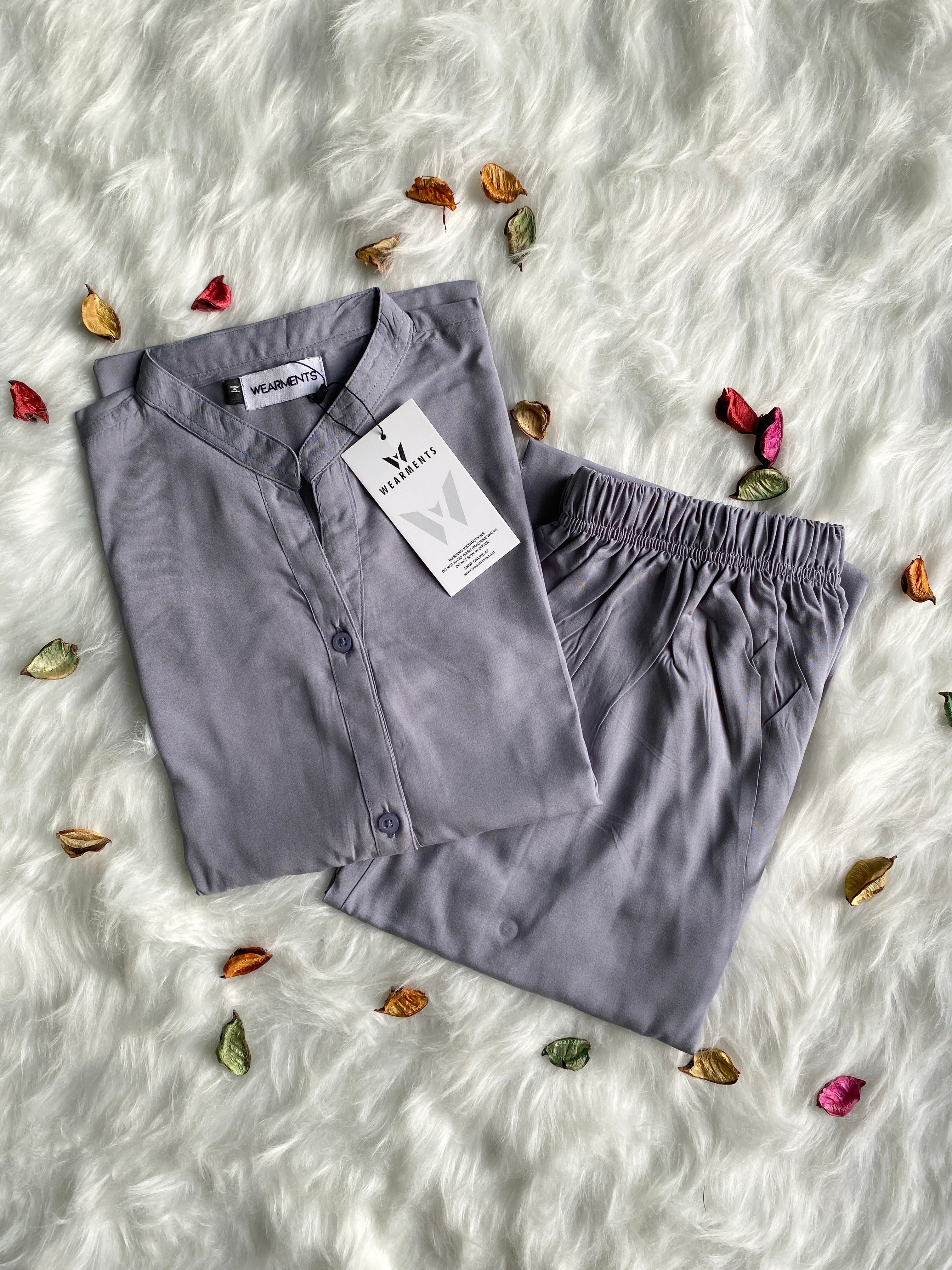 Gray – Premium Solid 2PC Co-Ord Set