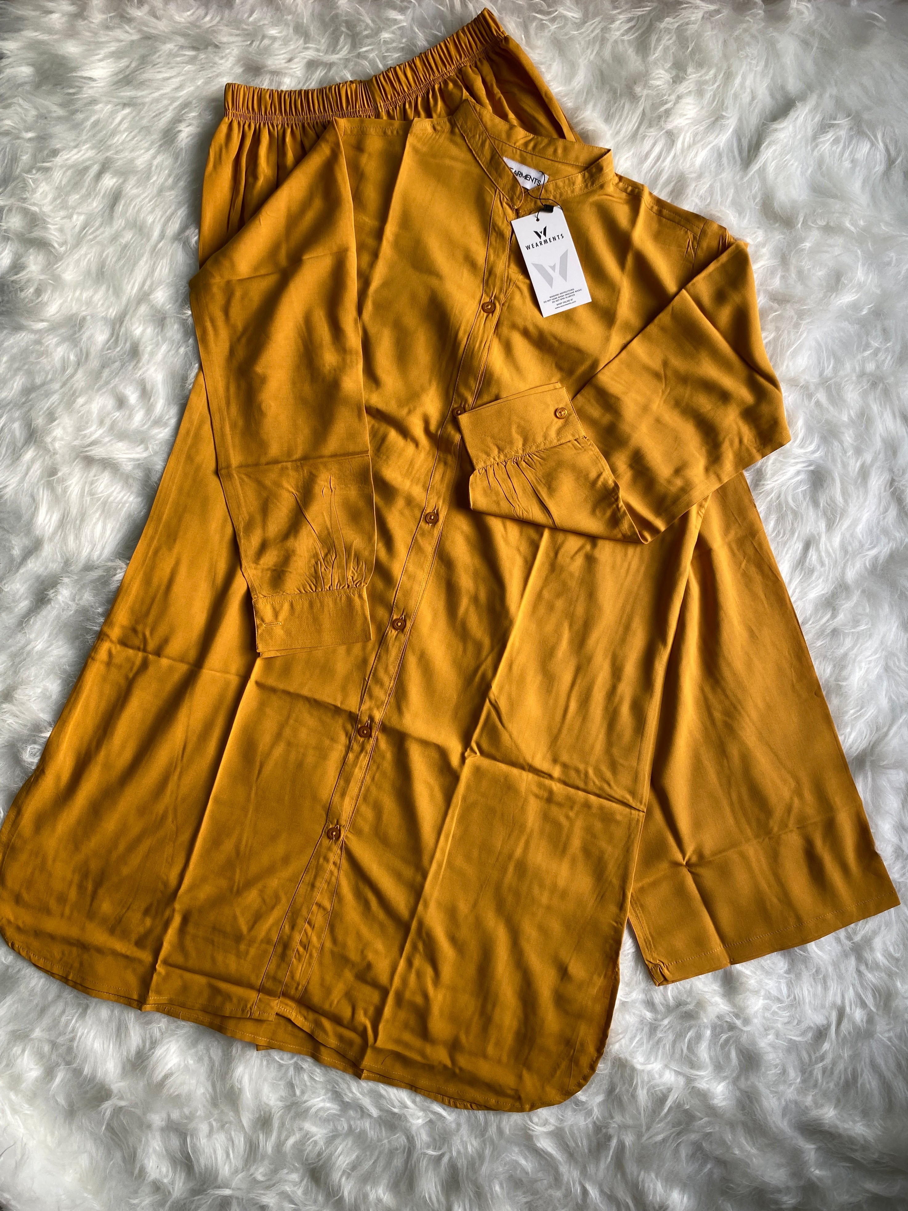 Mustard– Premium Solid 2PC Co-Ord Set