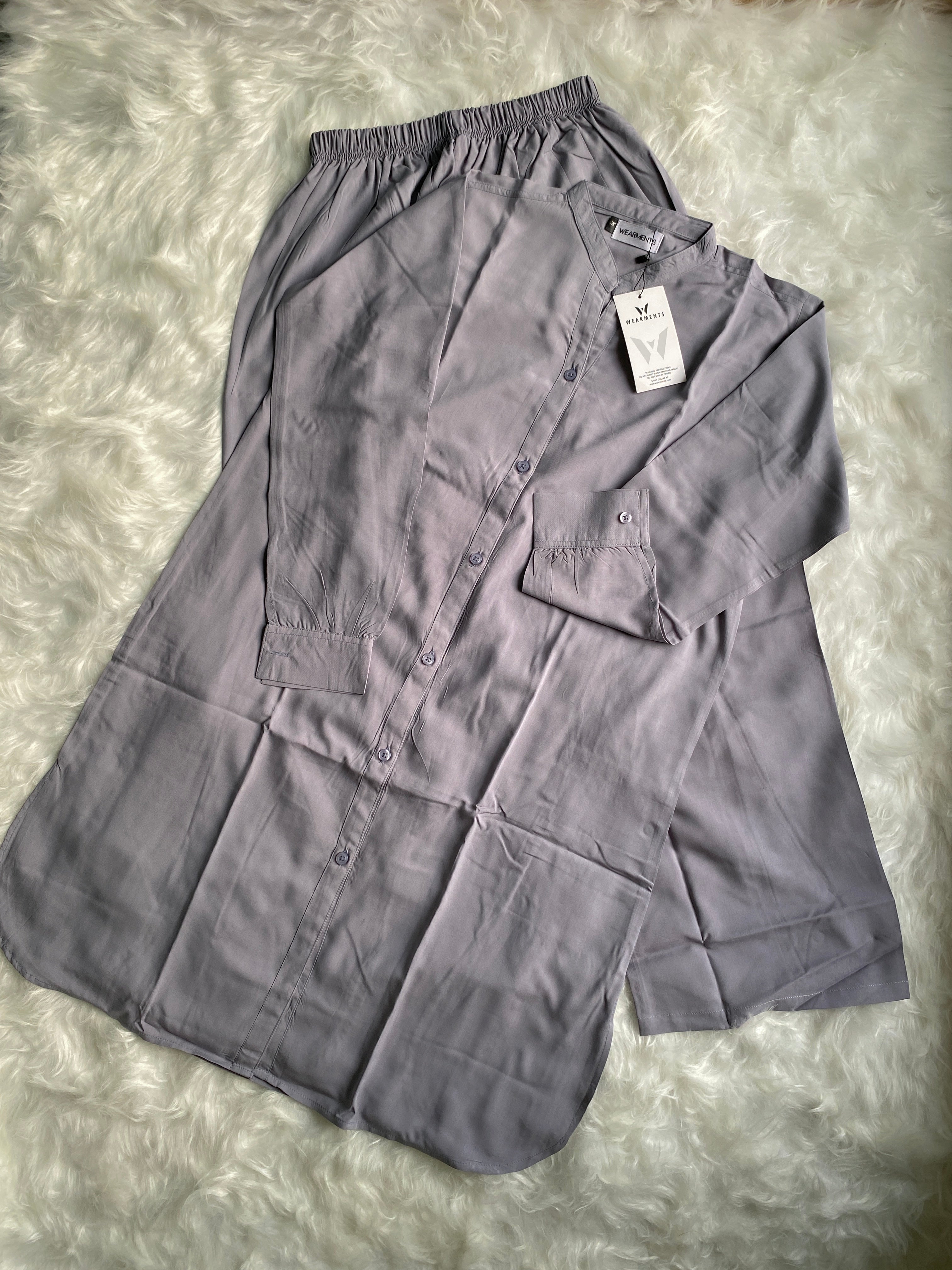 Gray – Premium Solid 2PC Co-Ord Set